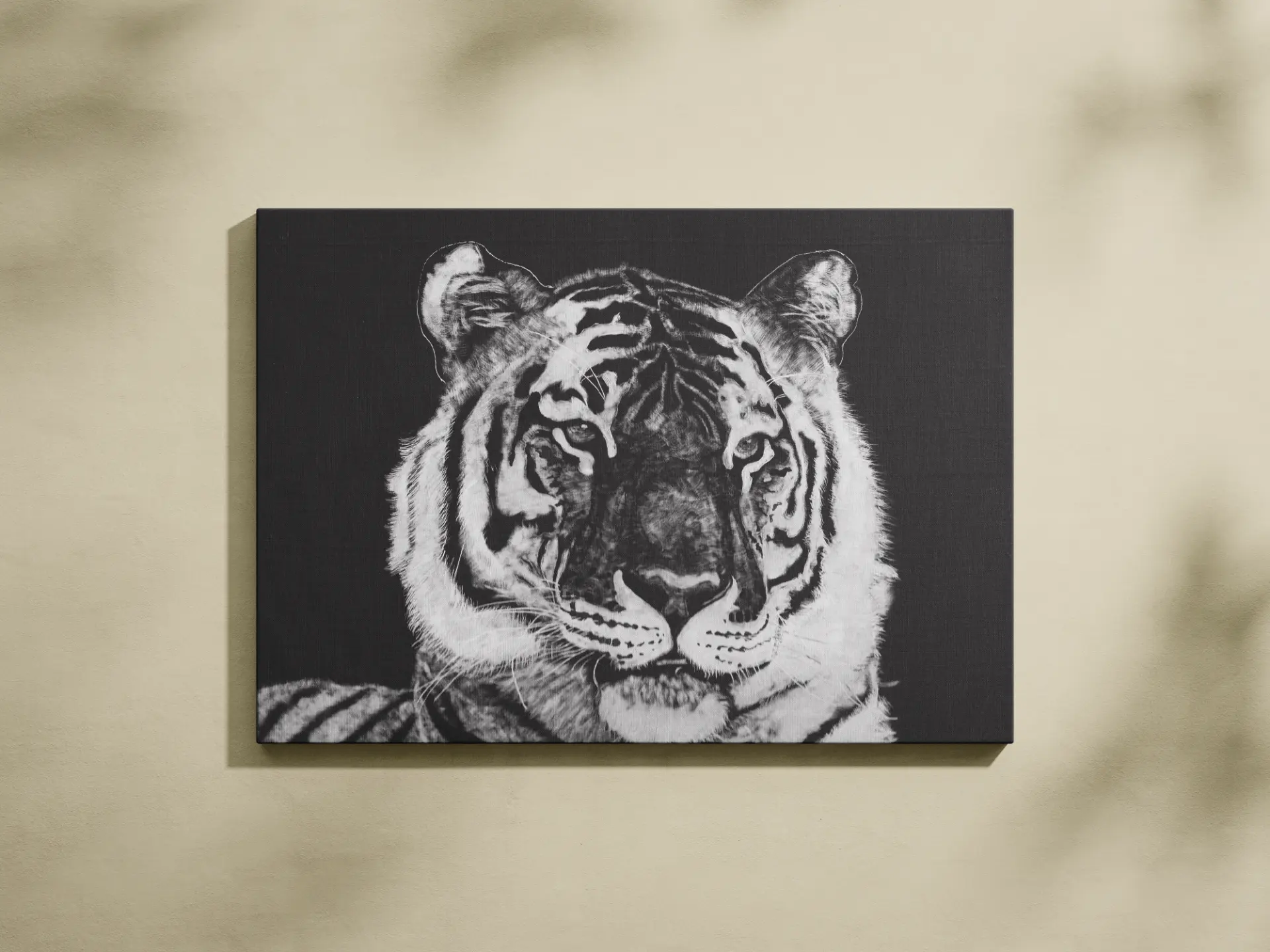 Tiger — scratchboard artwork by Aaron Stan