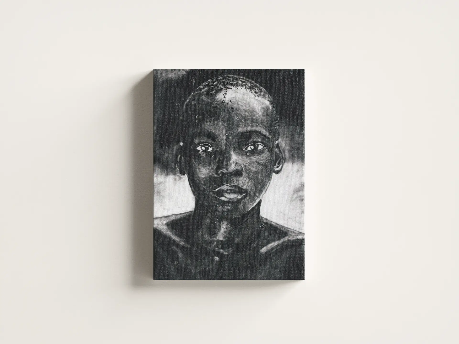The Boy — scratchboard artwork by Aaron Stan